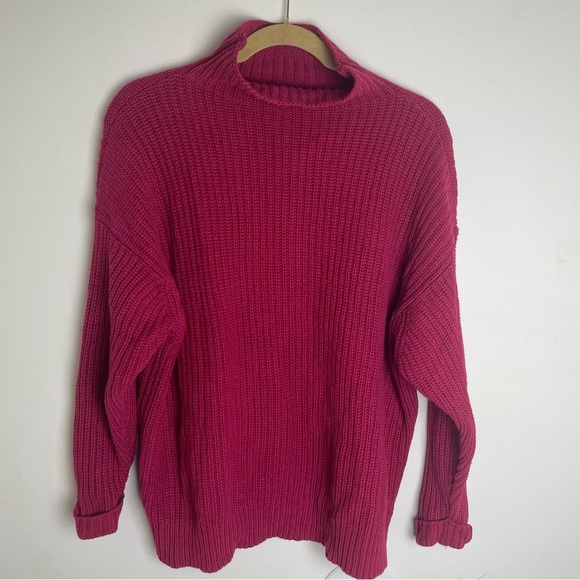 American Eagle Hot Pink Knitted Turtleneck Sweater Size XS/S - Picture 1 of 7